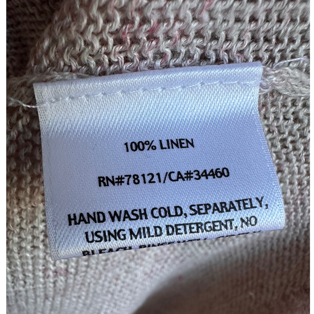 Eileen Fisher Womens Linen Blend V Neck Drop Shoulder Sweater Size L - Picture 3 of 4
